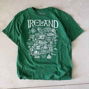 Fifth Sun Ireland Map Graphic Tee Adult Large Green Irish T-Shirt